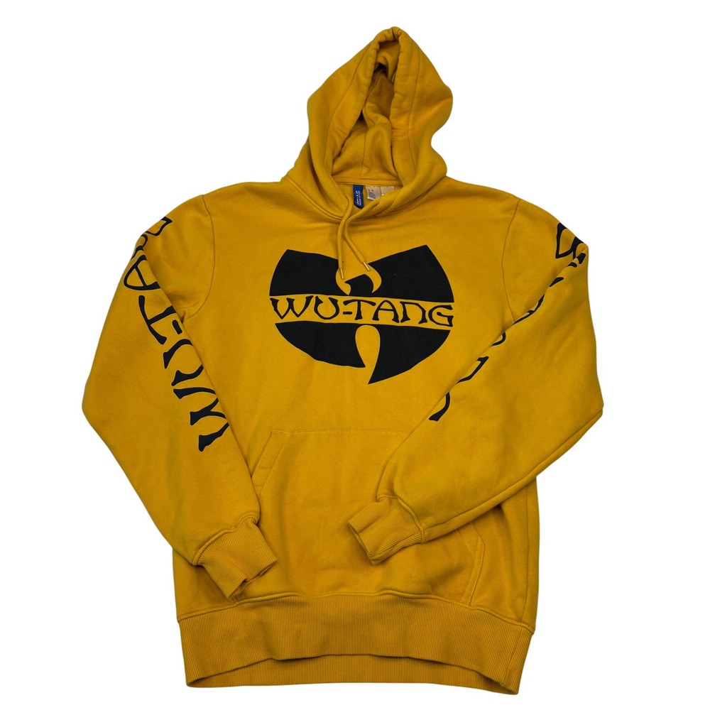 H&M Divided Wu-Tang Clan Hoodie Unisex XS Yellow Graphic Sleeve Print Streetwear